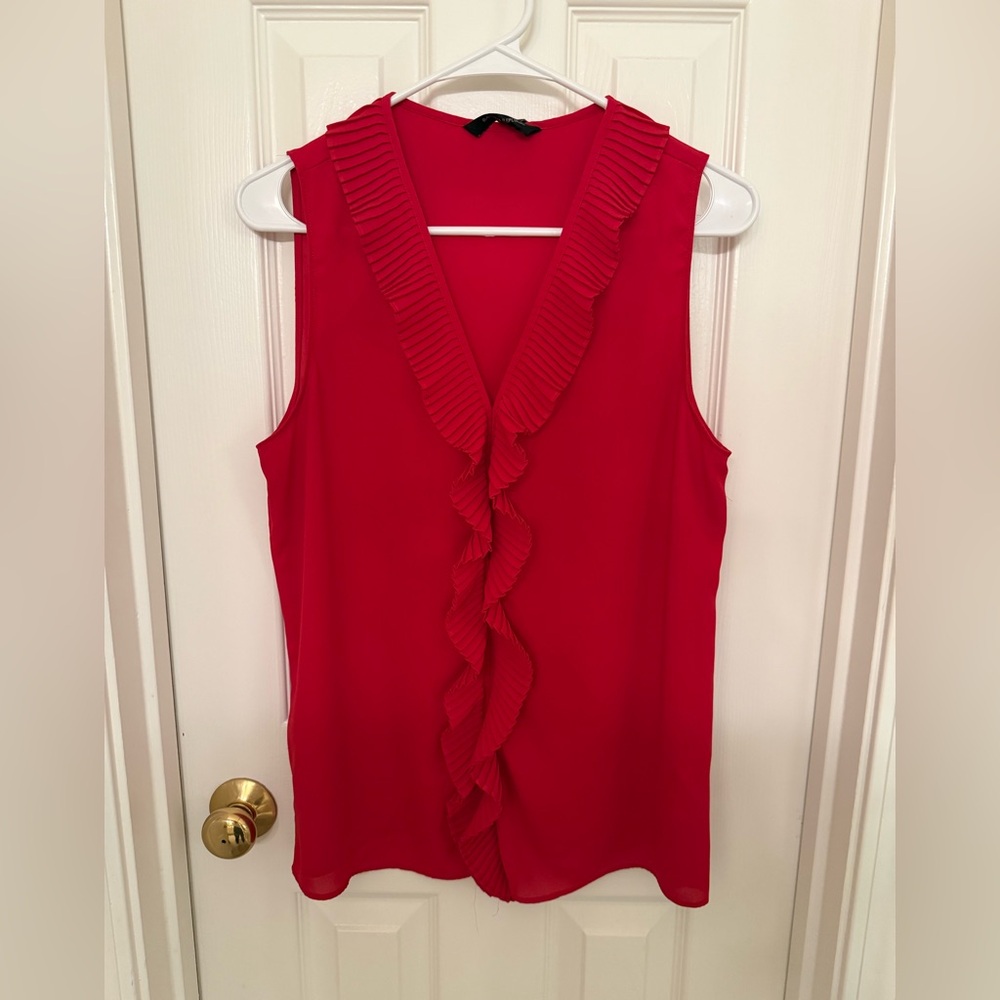 Red Sleeveless Blouse